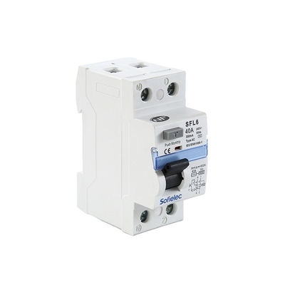 40A 80A RCCB 2P Circuit Breakers With CE CB NF SFL6 Approval