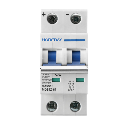 MOREDAY DC Mcb Mini Circuit Breaker Dc 550v 2 Pole 32a For Solar PV System 4.5KA